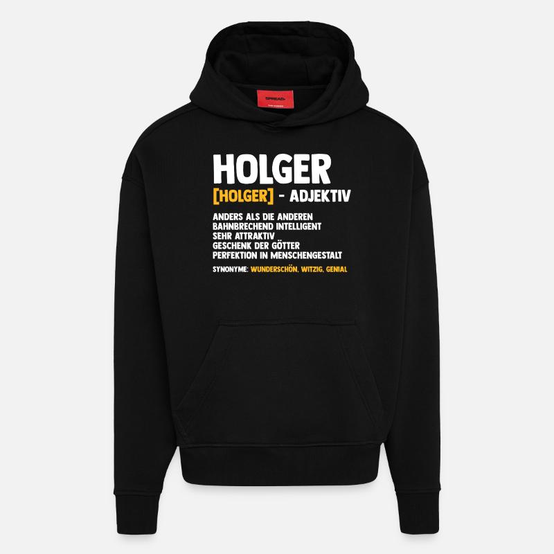 Holger - Sweat à capuche bio épais oversize fabriqué en UE - SOLID BLACK