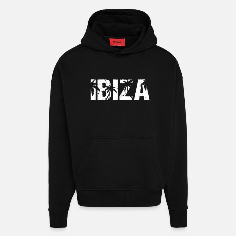 Ibiza Palm Trees - Hoodie- made by SPREAD  - SOLID BLACK