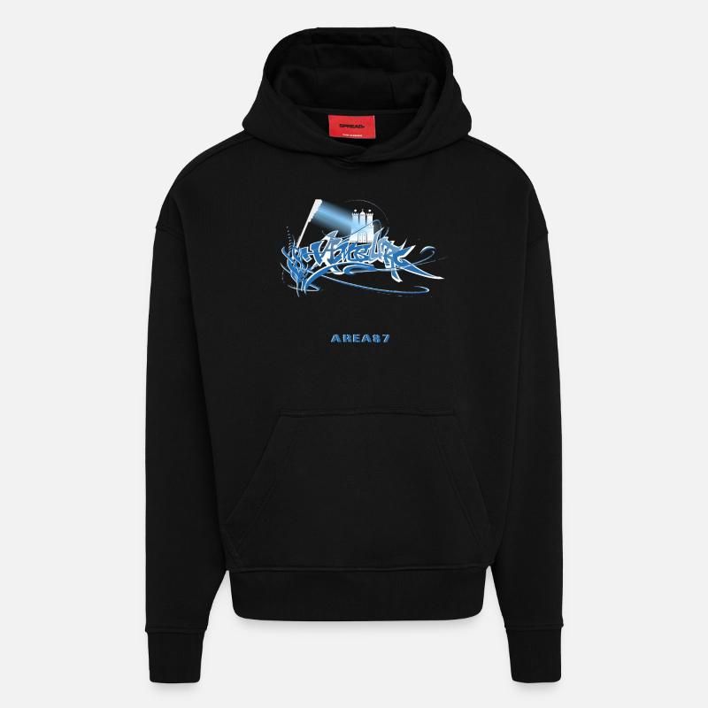 Hambourg projecteur - Sweat à capuche bio épais oversize fabriqué en UE - SOLID BLACK