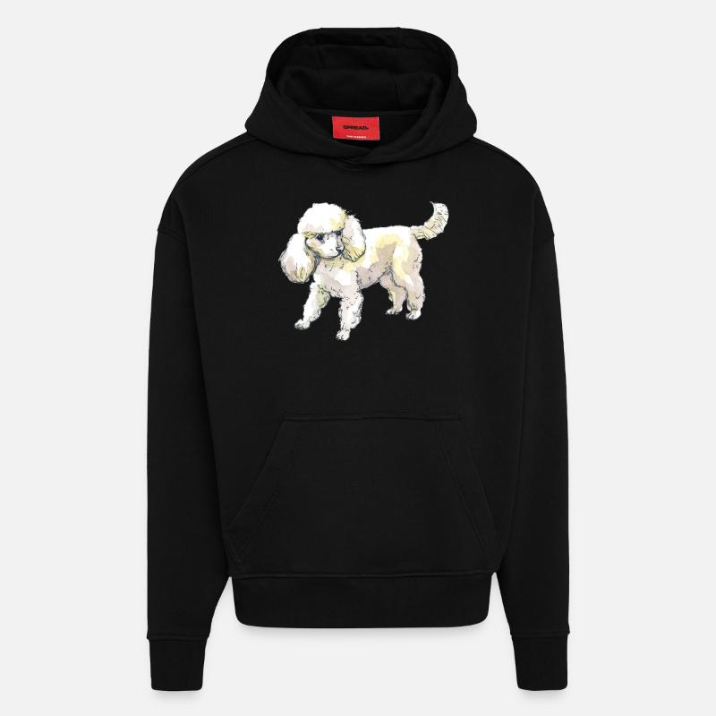 caniche - Sweat à capuche bio épais oversize fabriqué en UE - SOLID BLACK