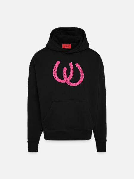 sparkling horseshoes - Hoodie- made by SPREAD  - SOLID BLACK