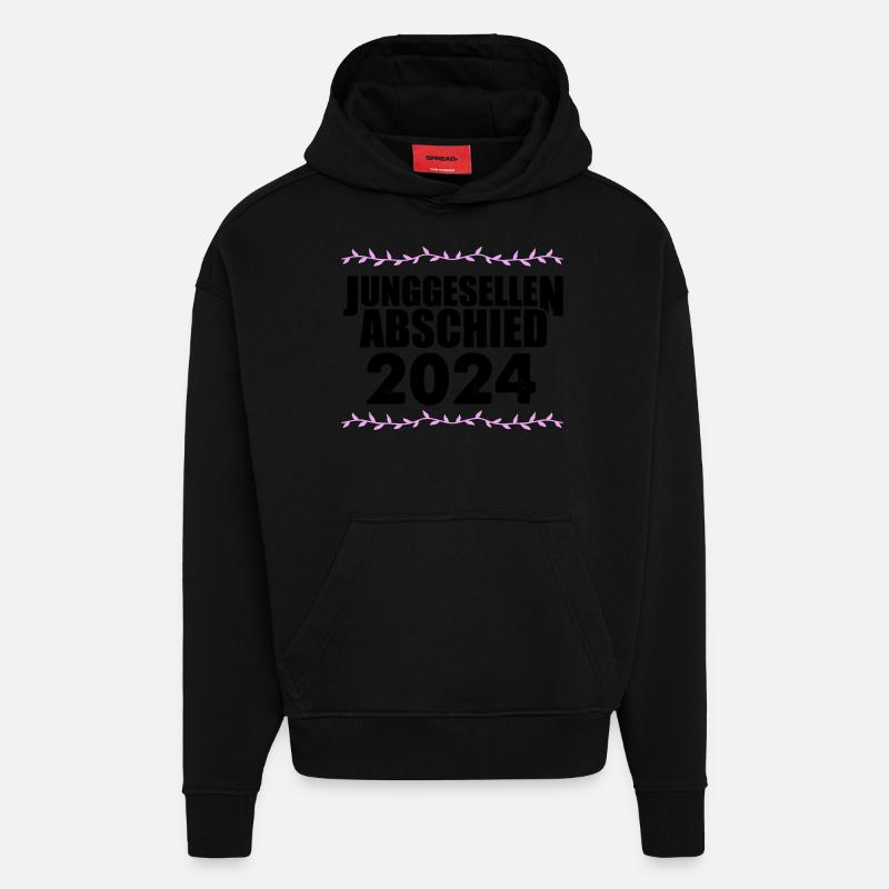 enterrement de vie de garçon - Sweat à capuche bio épais oversize fabriqué en UE - SOLID BLACK