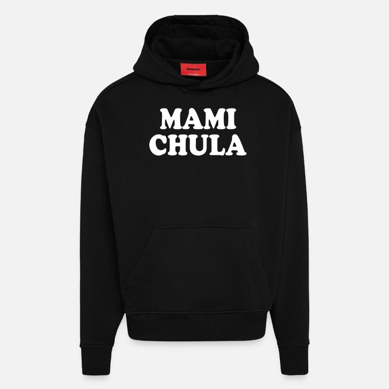 Mami chula - Sweat à capuche bio épais oversize fabriqué en UE - SOLID BLACK