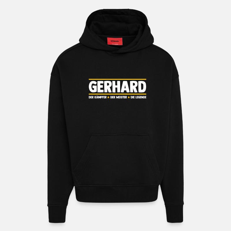 Gerhard - Sweat à capuche bio épais oversize fabriqué en UE - SOLID BLACK
