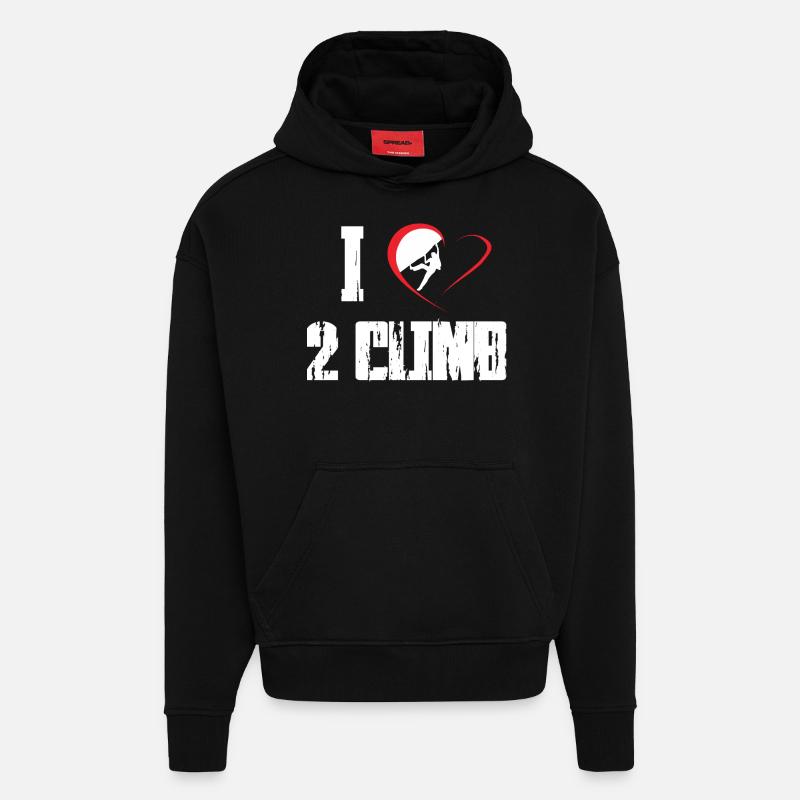 Escalade de la roche Freeclimbing - Sweat à capuche bio épais oversize fabriqué en UE - SOLID BLACK