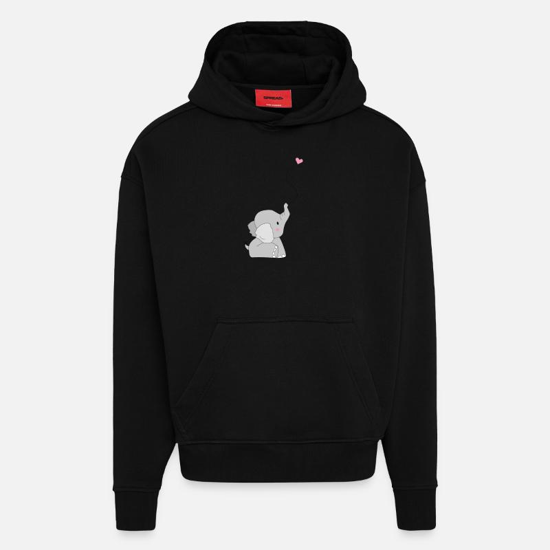 Eddi Elefant - Geschenk - Geschenkidee - Hoodie- made by SPREAD  - SOLID BLACK