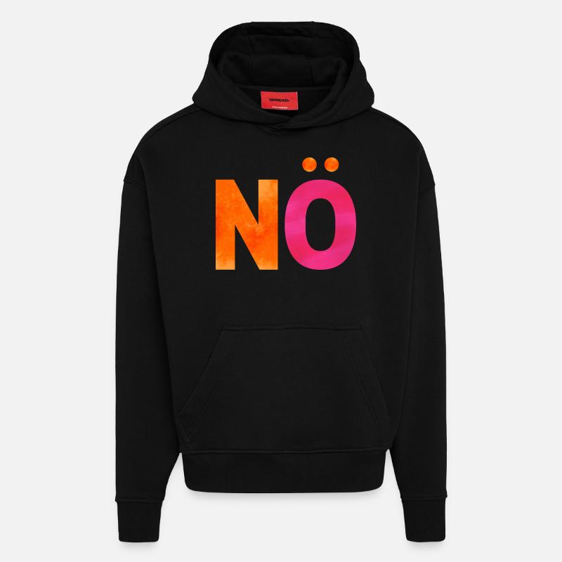NON. Une chemise, un mot. - Sweat à capuche bio épais oversize fabriqué en UE - SOLID BLACK