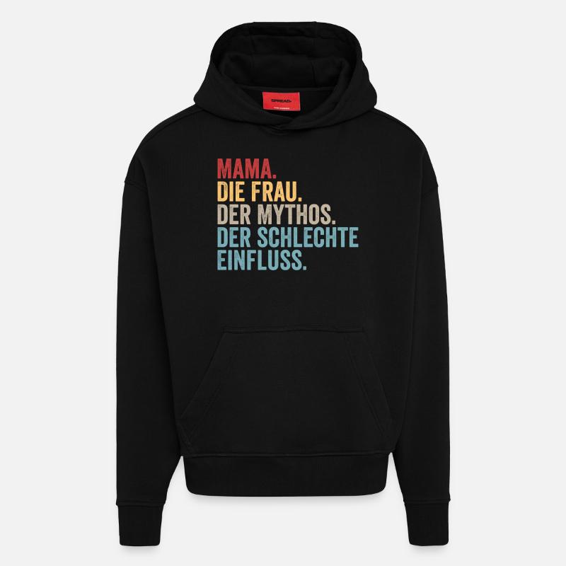 Maman Maman - Sweat à capuche bio épais oversize fabriqué en UE - SOLID BLACK