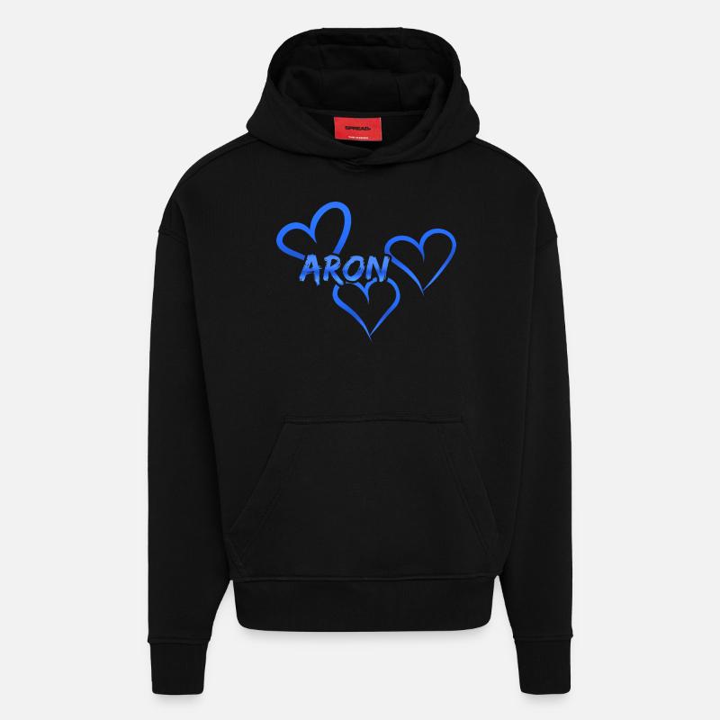 Aron dans le rôle d’Aron - Sweat à capuche bio épais oversize fabriqué en UE - SOLID BLACK