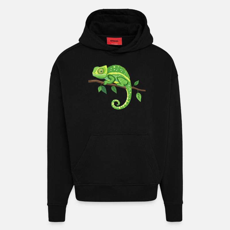 Kaméléon - Sweat à capuche bio épais oversize fabriqué en UE - SOLID BLACK