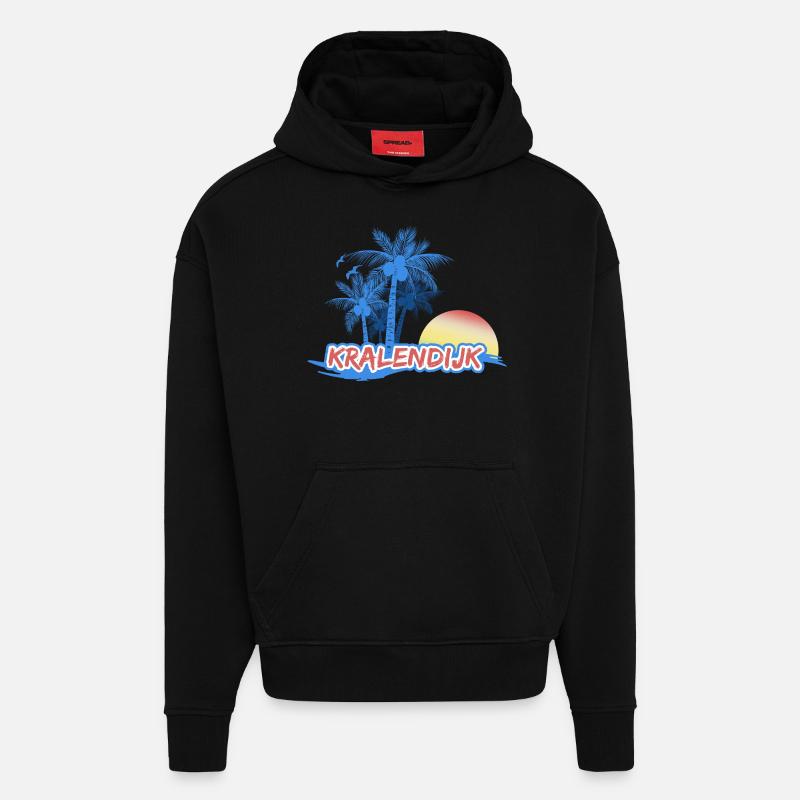 Cadeau pour Kralendijk - Sweat à capuche bio épais oversize fabriqué en UE - SOLID BLACK