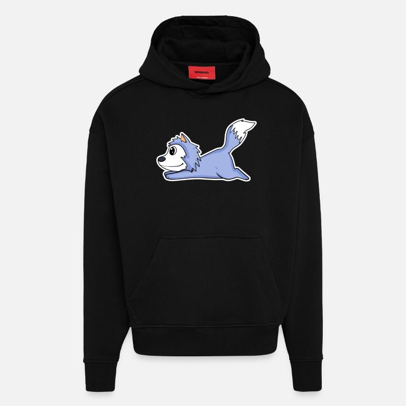 Loup coucheur - Sweat à capuche bio épais oversize fabriqué en UE - SOLID BLACK
