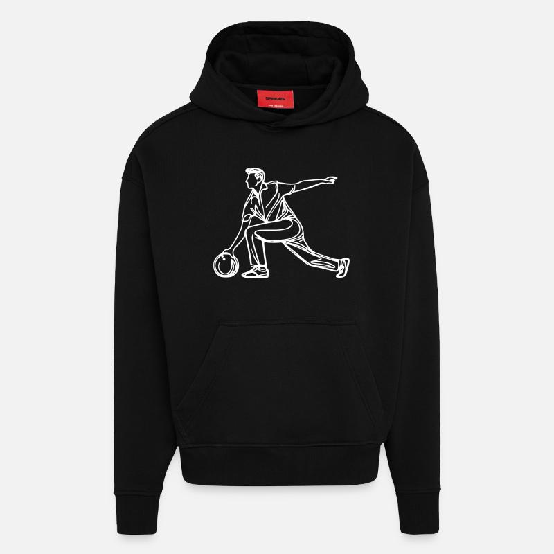 Croquis de melon - Sweat à capuche bio épais oversize fabriqué en UE - SOLID BLACK