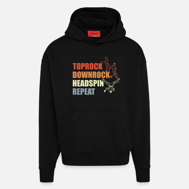 Breakdance Routine - Sweat à capuche bio épais oversize fabriqué en UE - SOLID BLACK