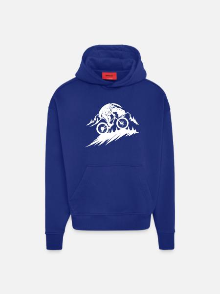 Mountain Biking Sketch - Hoodie- made by SPREAD - SOLID BLACK