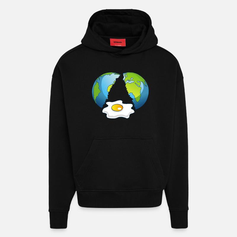 Planet Erde ist ein Ei - Hoodie- made by SPREAD  - SOLID BLACK