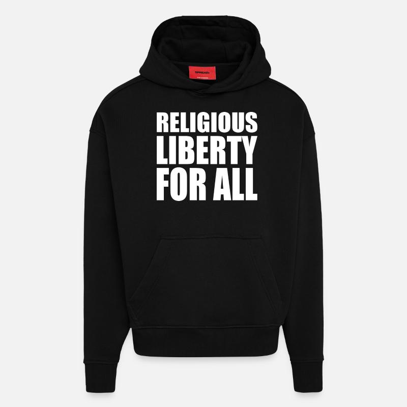 religious liberty for all - Sweat à capuche bio épais oversize fabriqué en UE - SOLID BLACK