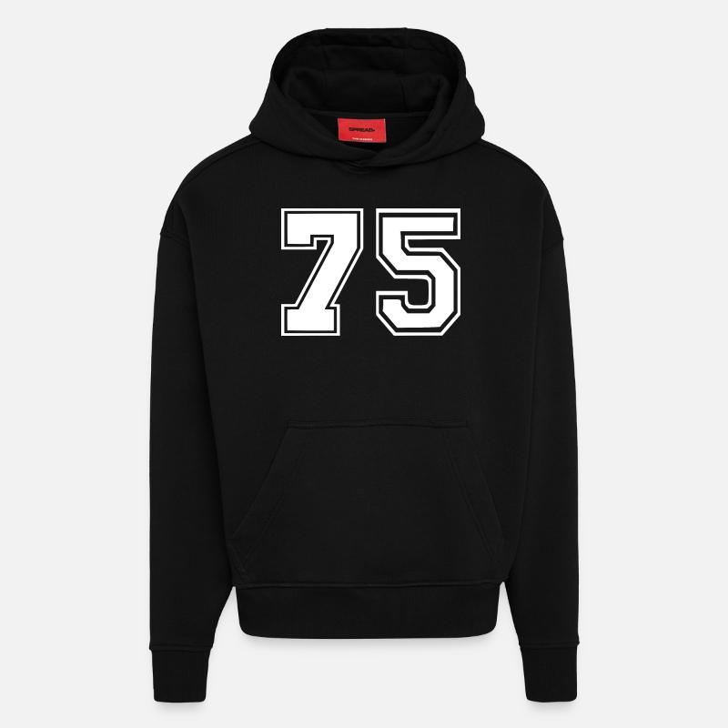 75 - Sweat à capuche bio épais oversize fabriqué en UE - SOLID BLACK