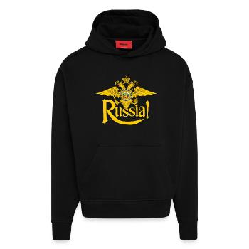 Russisch, Russland - Hoodie- made by SPREAD  - SOLID BLACK - Vorne