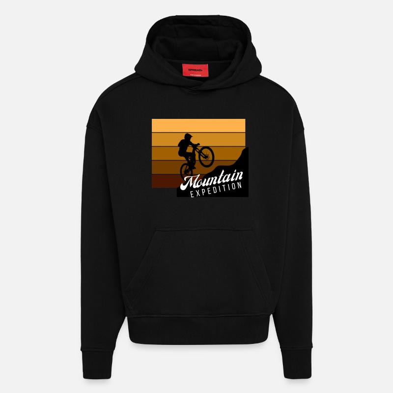 Mountain Expedition Sprung - Hoodie- made by SPREAD  - SOLID BLACK