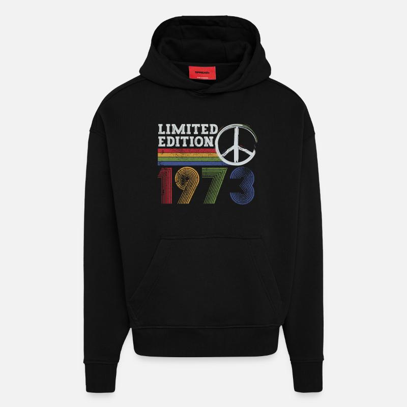 Limitierte Edition Peace 1973 Retro - Hoodie- made by SPREAD  - SOLID BLACK