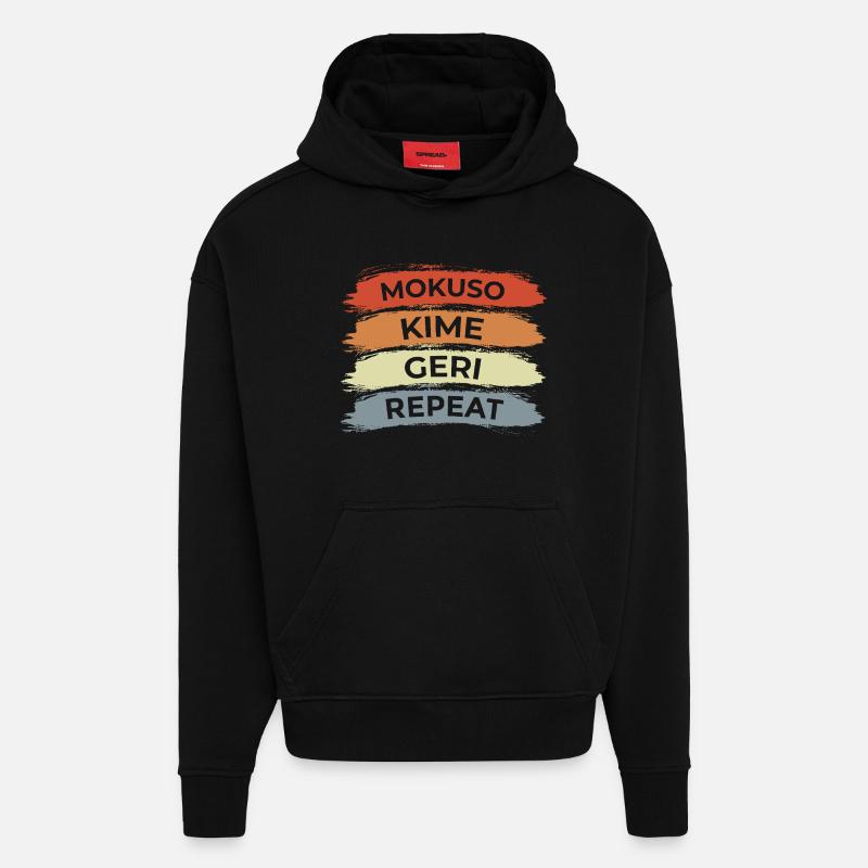 Karate Techniques - Hoodie- made by SPREAD  - SOLID BLACK