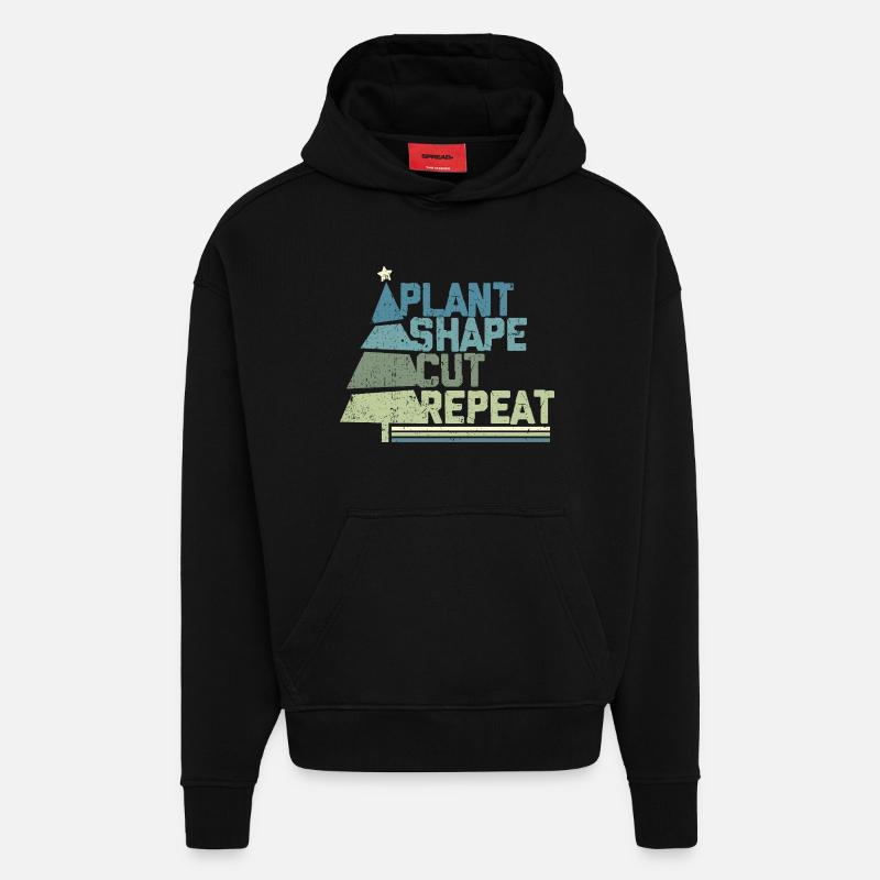 Weihnachtsbaum Züchter Plant Shape Cut - Hoodie- made by SPREAD  - SOLID BLACK