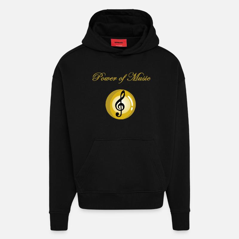 Le joyau de la musique - Sweat à capuche bio épais oversize fabriqué en UE - SOLID BLACK