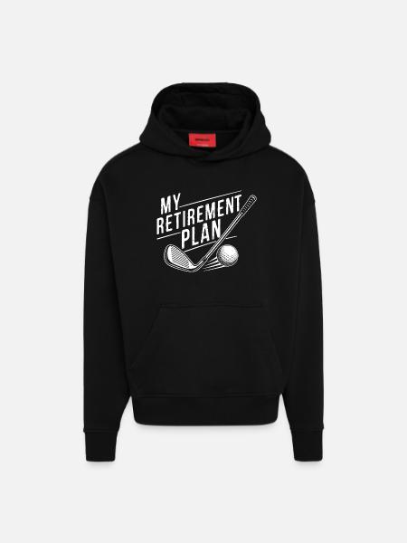 My Retirement Plan Golf - Hoodie- made by SPREAD - SOLID BLACK