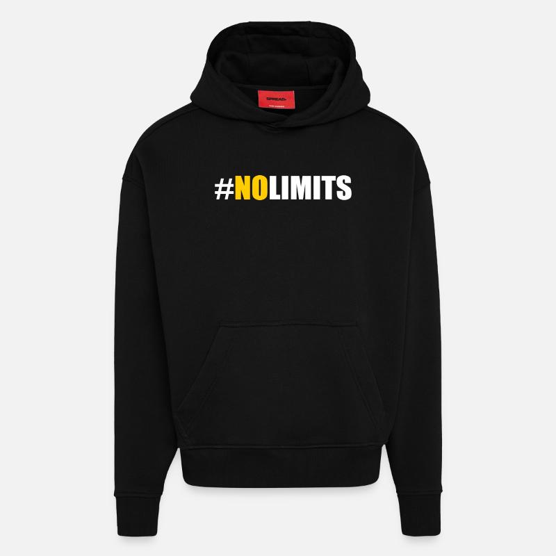No limits - Sweat à capuche bio épais oversize fabriqué en UE - SOLID BLACK