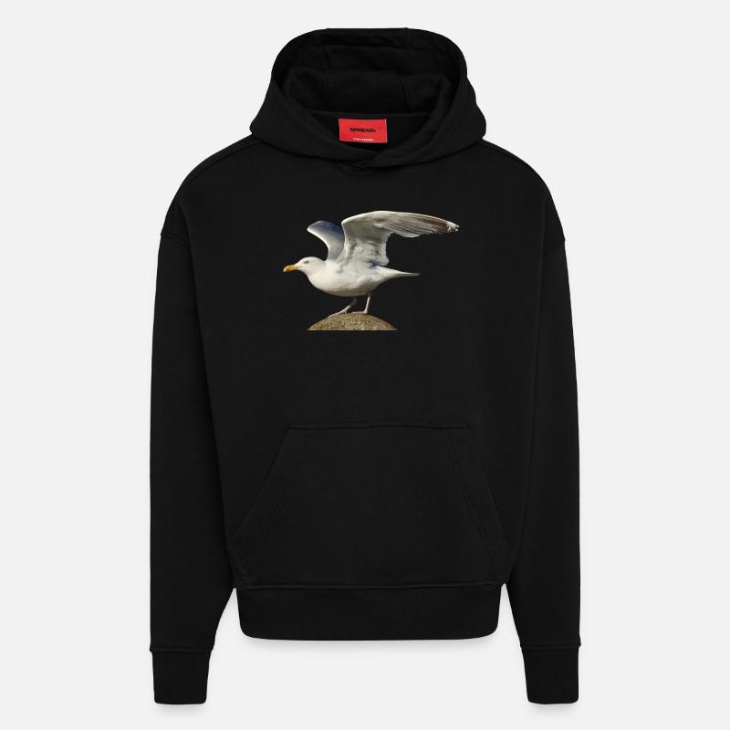 mouette mouette Möwe2 - Sweat à capuche bio épais oversize fabriqué en UE - SOLID BLACK
