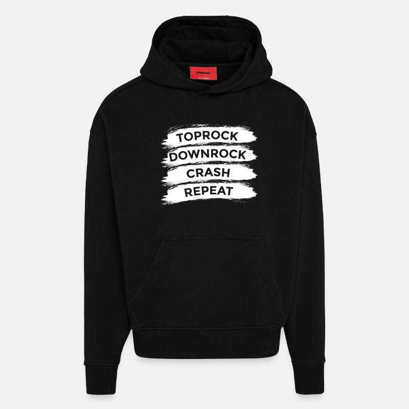 Breakdance Techniques - Sweat à capuche bio épais oversize fabriqué en UE - SOLID BLACK