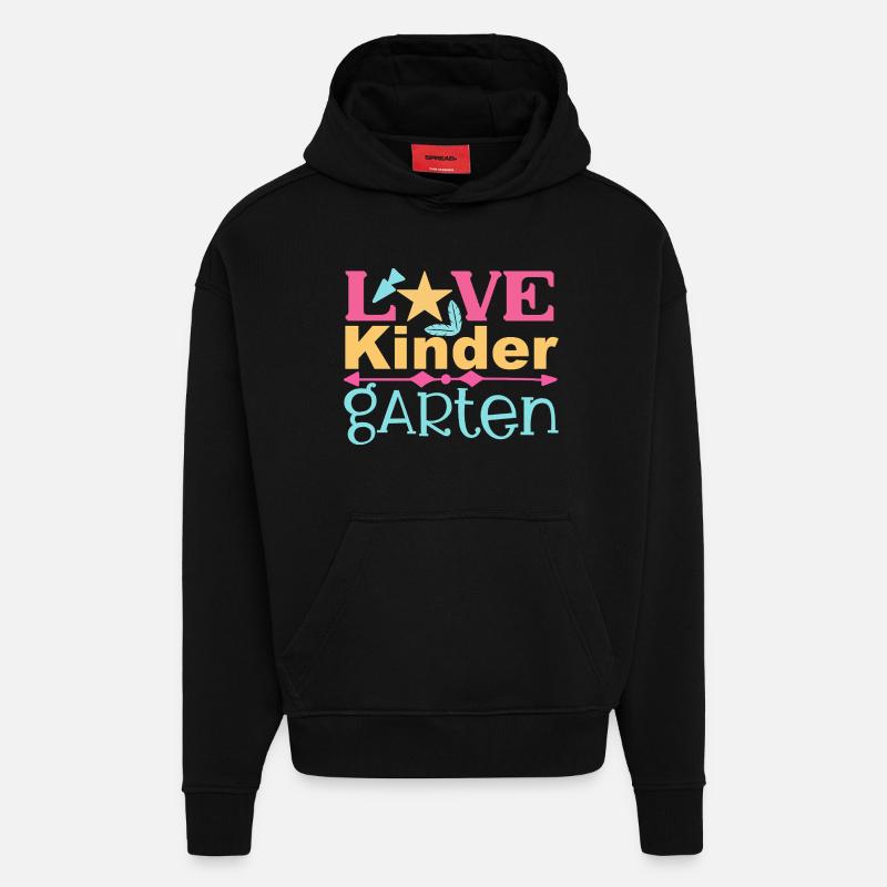Liebe Kindergarten - Stern und Pfeil - Hoodie- made by SPREAD - SOLID BLACK
