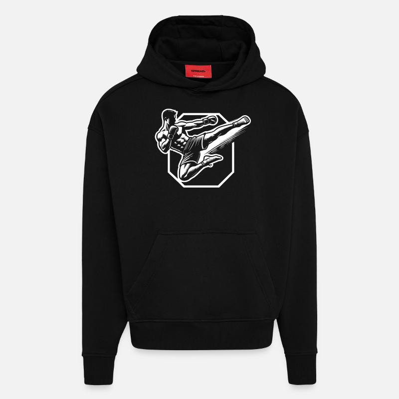 Kickboxen - Hoodie- made by SPREAD  - SOLID BLACK