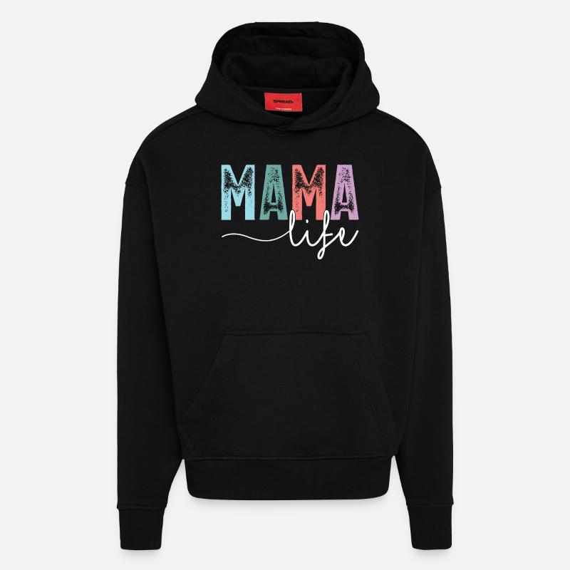 Vie de maman - Sweat à capuche bio épais oversize fabriqué en UE - SOLID BLACK