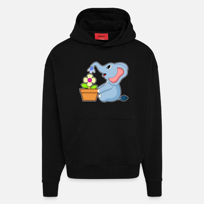 Fleur d’éléphant - Sweat à capuche bio épais oversize fabriqué en UE - SOLID BLACK