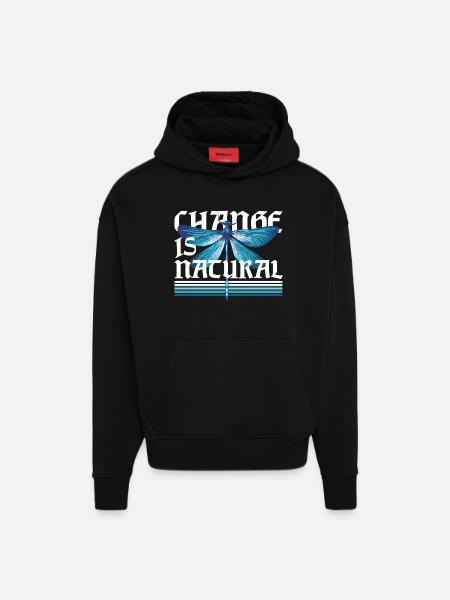 Libelle Libellen Change Is Natural - Hoodie- made by SPREAD - SOLID BLACK
