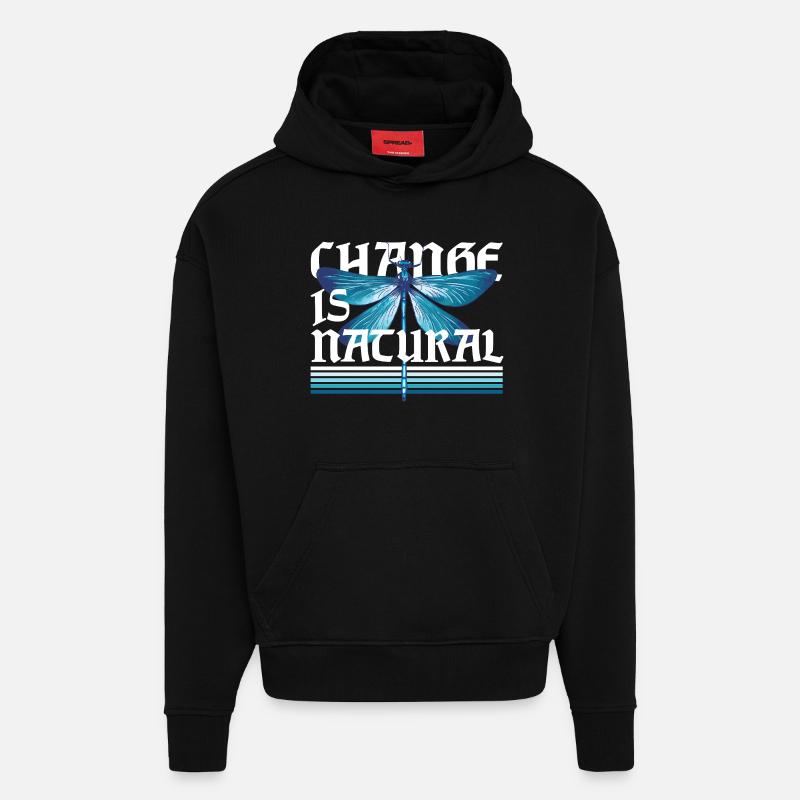 Dragonfly Dragonflies Change Is Natural - Hoodie- made by SPREAD  - SOLID BLACK