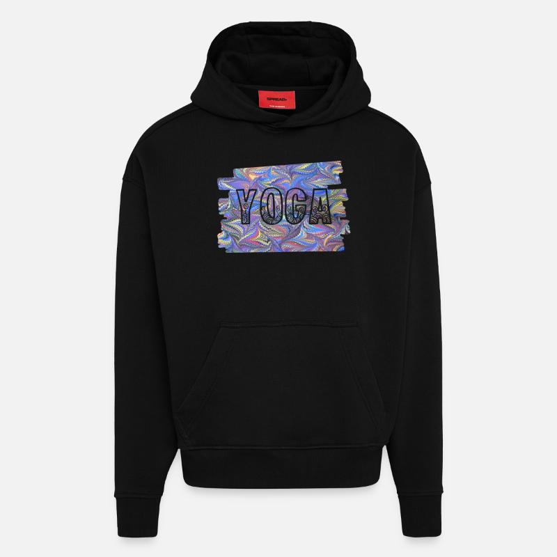 Yoga RS E 45 - Sweat à capuche bio épais oversize fabriqué en UE - SOLID BLACK
