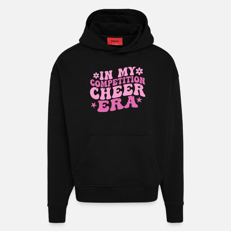 In My Competition Cheer Era - Sweat à capuche bio épais oversize fabriqué en UE - SOLID BLACK