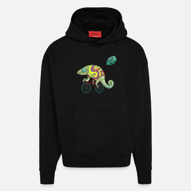 schnelle Eidechse - Hoodie- made by SPREAD  - SOLID BLACK