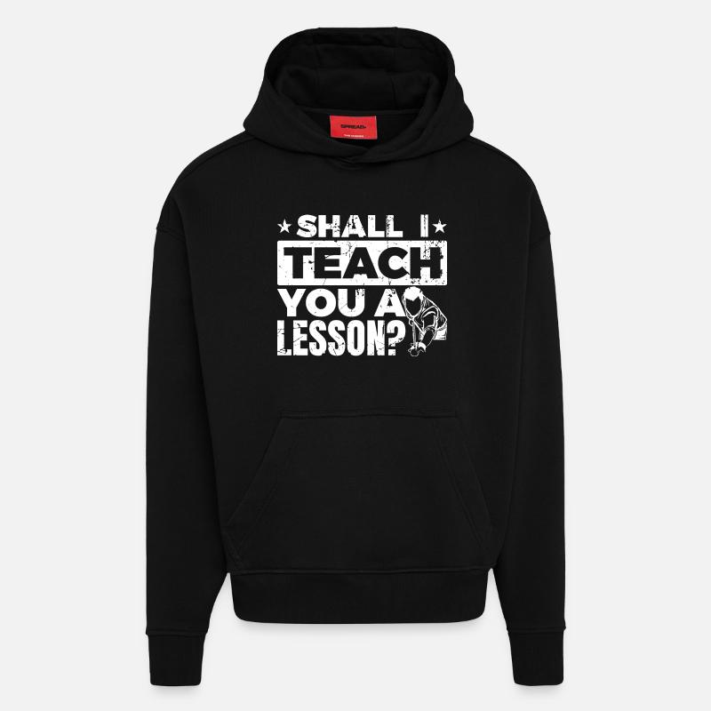 Leçon de billard - Sweat à capuche bio épais oversize fabriqué en UE - SOLID BLACK