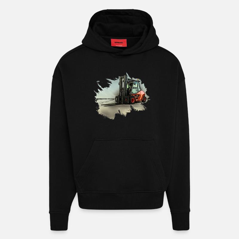 Chariot élévateur - Sweat à capuche bio épais oversize fabriqué en UE - SOLID BLACK