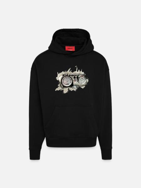 Unimog 406 dashboard - Hoodie- made by SPREAD - SOLID BLACK