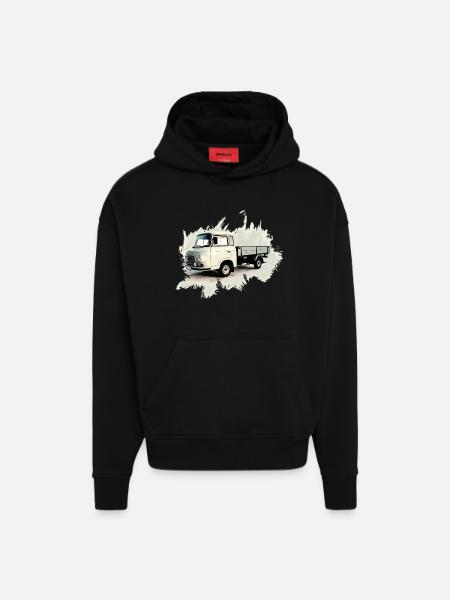 BARKAS B1000 Pritschenwagen - Hoodie- made by SPREAD  - SOLID BLACK