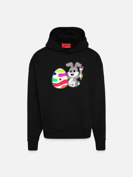 Hase Ostern Malen - Hoodie- made by SPREAD - SOLID BLACK