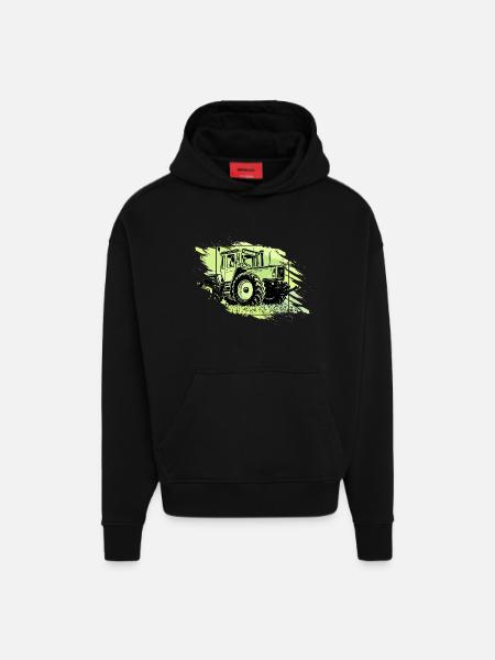 MB Tractor Grunge Retro - Hoodie- made by SPREAD  - SOLID BLACK