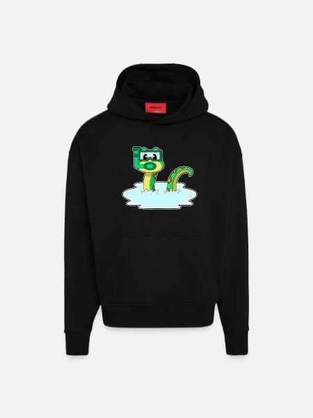 Snake Diver Snorkel Diving - Hoodie- made by SPREAD - SOLID BLACK