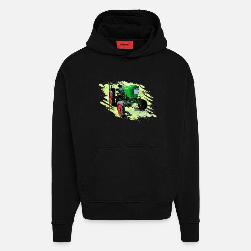 Dieselross F12 Oldtimer Traktor - Hoodie- made by SPREAD  - SOLID BLACK