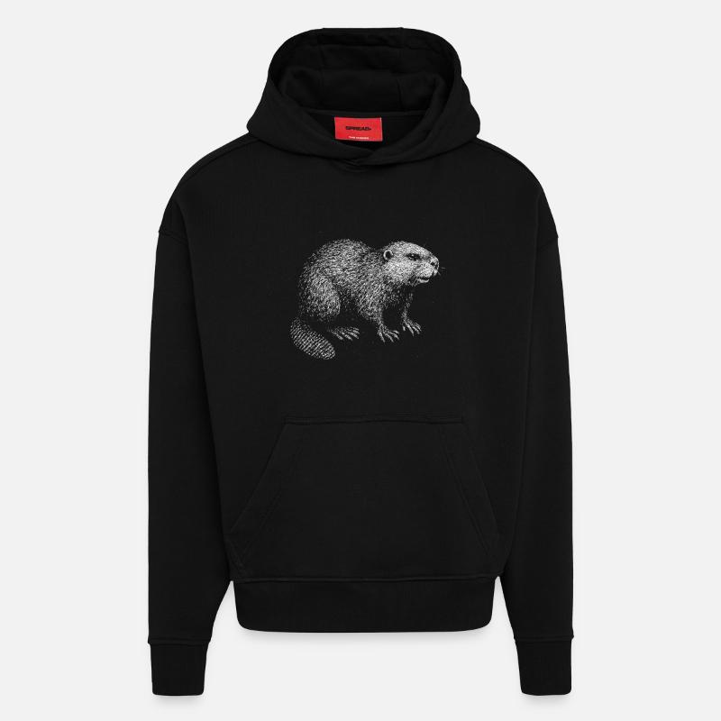 Ein Biber - Hoodie- made by SPREAD  - SOLID BLACK